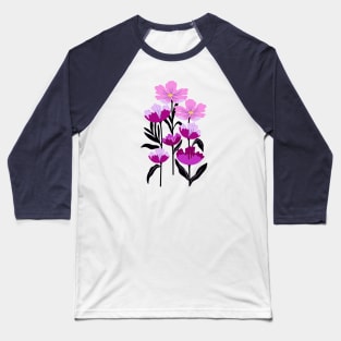 Bold purple tropical flowers Baseball T-Shirt